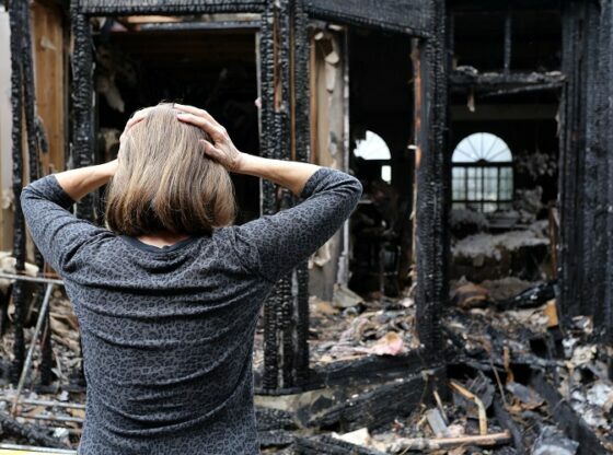 Call a repair damage contractor after fire